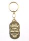 Oval Gold Frame Keychain - White Dove and Jerusalem Image