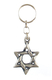 Classic Silver Star of David Keychain - Pewter