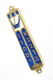Small Blue Metal Mezuzah Case, Star of David and Crown - Gold or Silver Plate