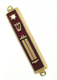 Small Metal and Enamel Mezuzah Case - Star of David and Torah Scroll