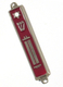 Small Metal and Enamel Mezuzah Case - Star of David and Torah Scroll