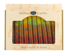 Decorative Handmade Galilee Shabbat Candles - Red, Green and Yellow with Streaks