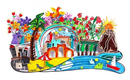 Tzuki Art Hand Painted Sculpture with Images of Israel