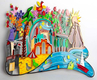 Tzuki Art Hand Painted Sculpture with Images of Israel