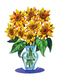 David Gerstein Free Standing Double Sided Flower Vase Sculpture - Sunflower