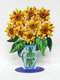David Gerstein Free Standing Double Sided Flower Vase Sculpture - Sunflower