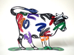 David Gerstein Free Standing Double Sided Steel Sculpture - Nava Cow