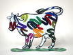 David Gerstein Free Standing Double Sided Steel Sculpture - Nava Cow