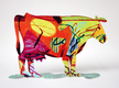 David Gerstein Free Standing Double Sided Steel Sculpture - Dora Cow