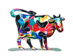 David Gerstein Free Standing Double Sided Steel Sculpture - Shalva Cow