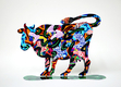 David Gerstein Free Standing Double Sided Steel Sculpture - Shalva Cow