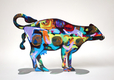 David Gerstein Free Standing Double Sided Steel Sculpture - Tikva Cow