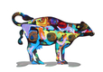 David Gerstein Free Standing Double Sided Steel Sculpture - Tikva Cow