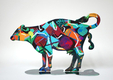 David Gerstein Free Standing Double Sided Steel Sculpture - Tikva Cow