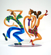 David Gerstein Free Standing Double Sided Sculpture Figures - Swingers New