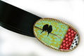 Leather Belt with Enamel Bird Buckle by Iris Design
