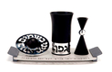 Agayof Aluminum Havdalah Set Modern Design - Black