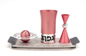 Agayof Aluminum Havdalah Set Modern Design - Pastel Pink