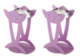 Shraga Landesman Flower Shaped Raised Candle Holders - Violet