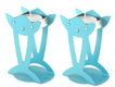 Shraga Landesman Flower Shaped Raised Candle Holders - Turquoise