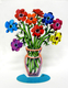 David Gerstein Free Standing Double Sided Flower Sculpture  Poppies Small