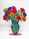 David Gerstein Free Standing Double Sided Flower Vase Sculpture - Poppies Large