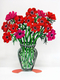 David Gerstein Free Standing Double Sided Flower Vase Sculpture - Poppies Large