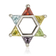Sterling Silver Colorful Star of David Charm