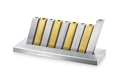 Adi Sidler Kinetic Hanukkah Menorah Anodized Aluminum - Gold & Silver Rods