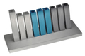 Adi Sidler Kinetic Hanukkah Menorah Aluminum - Turquoise, Gray & Silver Rods