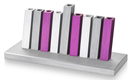 Adi Sidler Kinetic Hanukkah Menorah Aluminum - Purple, Gray and Silver Rods