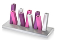 Adi Sidler Kinetic Hanukkah Menorah Aluminum - Purple Pink and Silver Rods