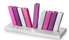 Adi Sidler Kinetic Hanukkah Menorah Aluminum - Purple Pink and Silver Rods