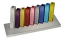 Adi Sidler Kinetic Hanukkah Menorah Anodized Aluminum - Multicolored Rods