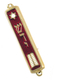24K Gold Plated Mezuzah Case, Star of David and Torah Tablet - Maroon or Red