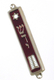 24K Gold Plated Mezuzah Case, Star of David and Torah Tablet - Maroon or Red