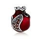 Sterling Silver Red Enamel Pomegranate Charm