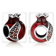 Sterling Silver Red Enamel Pomegranate Charm