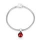 Sterling Silver Smooth Red Pomegranate Charm