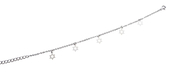 Anklet, Silver Rhodium with Silver Stars of David