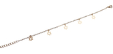 Anklet - Gold Rhodium with Gold Stars of David