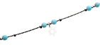 Anklet, Silver Rhodium with Blue Beads and Silver Star of David