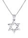 925 Sterling Silver Interlocking Triangles Star of David Necklace for Women or Men
