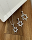 925 Sterling Silver Interlocking Triangles Star of David Necklace for Women or Men