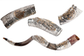 Date Palm Coin and Jerusalem Sterling Silver Yemenite Shofar