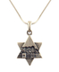 Rhodium Antique Finish Star of David Jerusalem Necklace