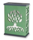 Agayof Tree Of Life Aluminum Tzedakah Box - Green