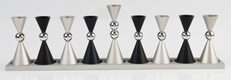 Agayof Anodized Aluminium Hourglass Hanukkah Menorah - Choice of Colors