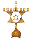 Bronze Antique Looking Chanukah Menorah with Cutout Star of David