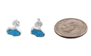 aJudaica Light Blue Opal Hamsa stud Earrings